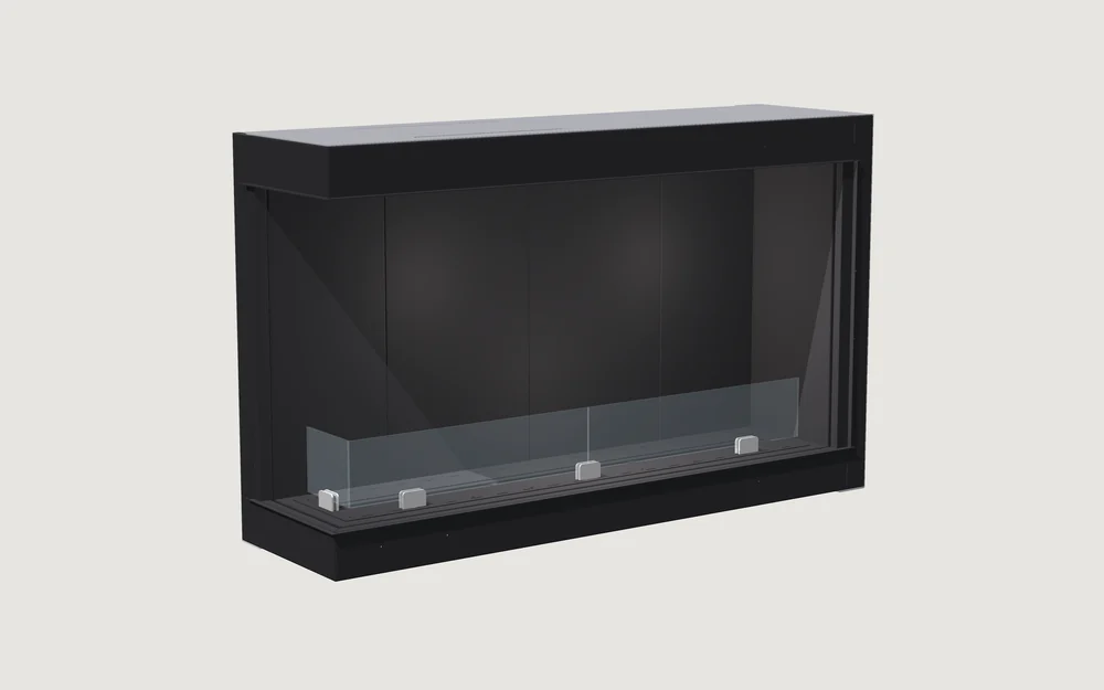 Chimenea de bioetanol Fuegolo FEH1 C 1400, Corner, 1400 mm, perspectiva de estudio