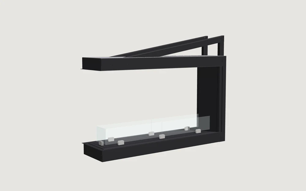 Chimenea de bioetanol Fuegolo FEH1 U 1400, U-line, 1400 mm, perspectiva de estudio