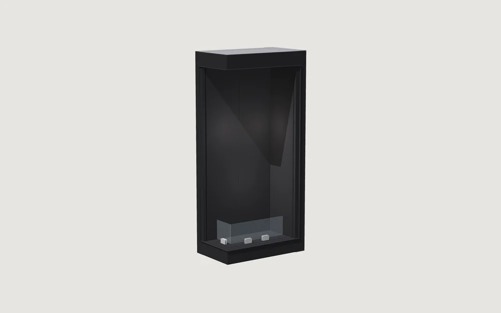 Chimenea de bioetanol Fuegolo FEH2 C 600, Corner, 600 mm, perspectiva de estudio