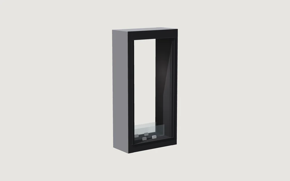 Chimenea de bioetanol Fuegolo FEH2 V 600, Vision, 600 mm, perspectiva de estudio