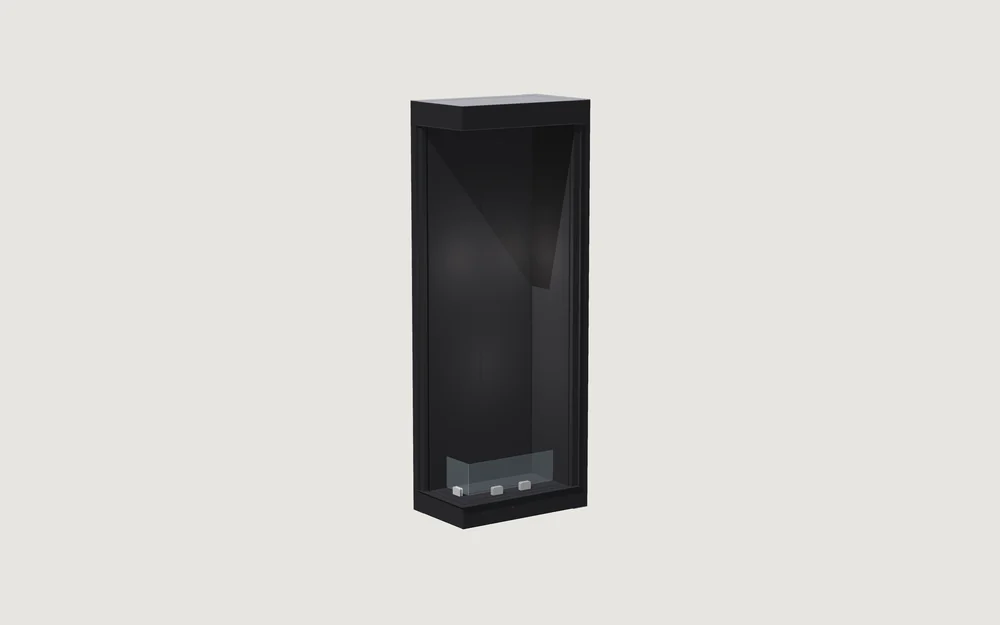Chimenea de bioetanol Fuegolo FEH3 C 600, Corner, 600 mm, perspectiva de estudio