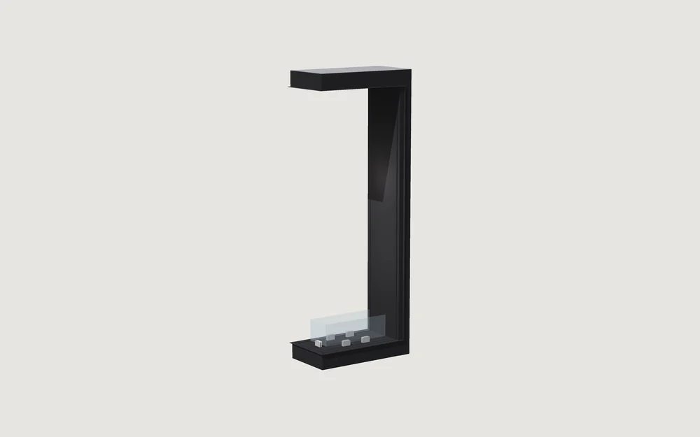 Chimenea de bioetanol Fuegolo FEH3 U 600, U-line, 600 mm, perspectiva de estudio