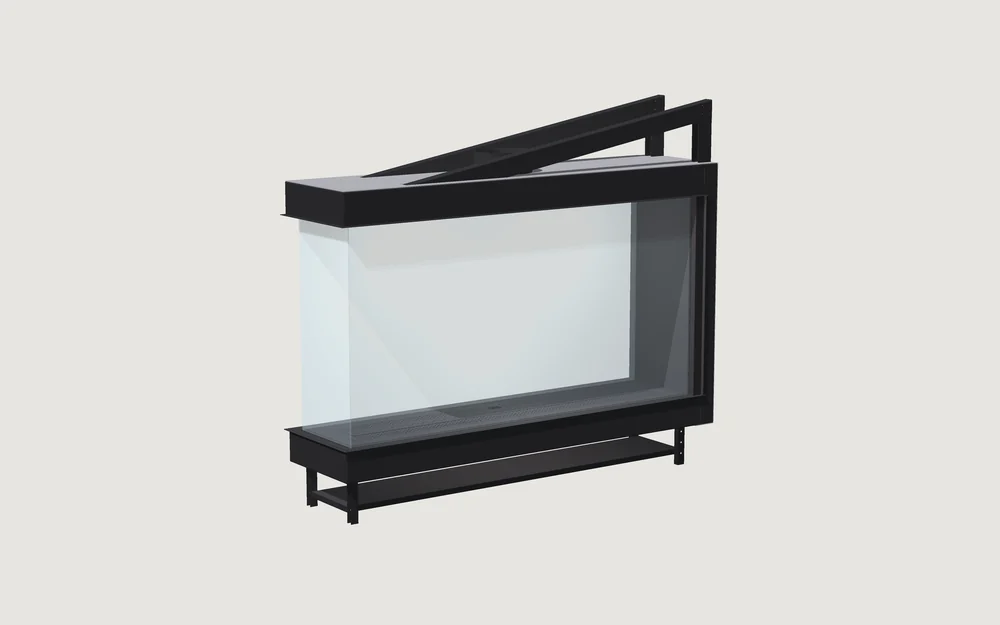 Chimenea de gas Fuegolo FGH1 U 1400, U-line, 1400 mm, perspectiva de estudio