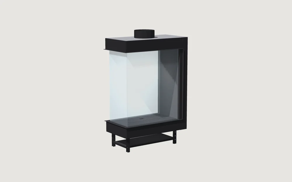 Chimenea de gas Fuegolo FGH1 U 600, U-line, 600 mm, perspectiva de estudio