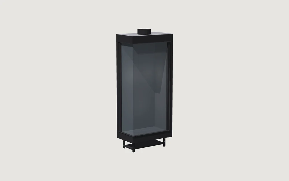 Chimenea de gas Fuegolo FGH2 C 600, Corner, 600 mm, perspectiva de estudio