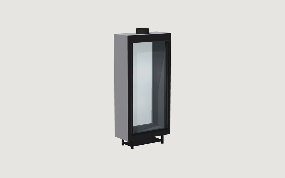 Chimenea de gas Fuegolo FGH2 V 600, Vision, 600 mm, perspectiva de estudio