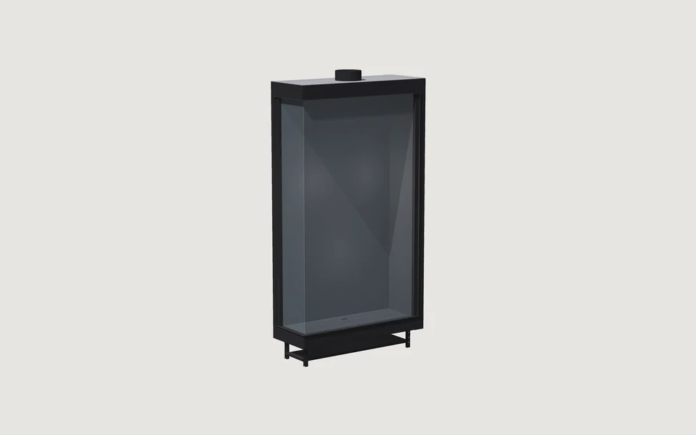 Chimenea de gas Fuegolo FGH3 C 1000, Corner, 1000 mm, perspectiva de estudio