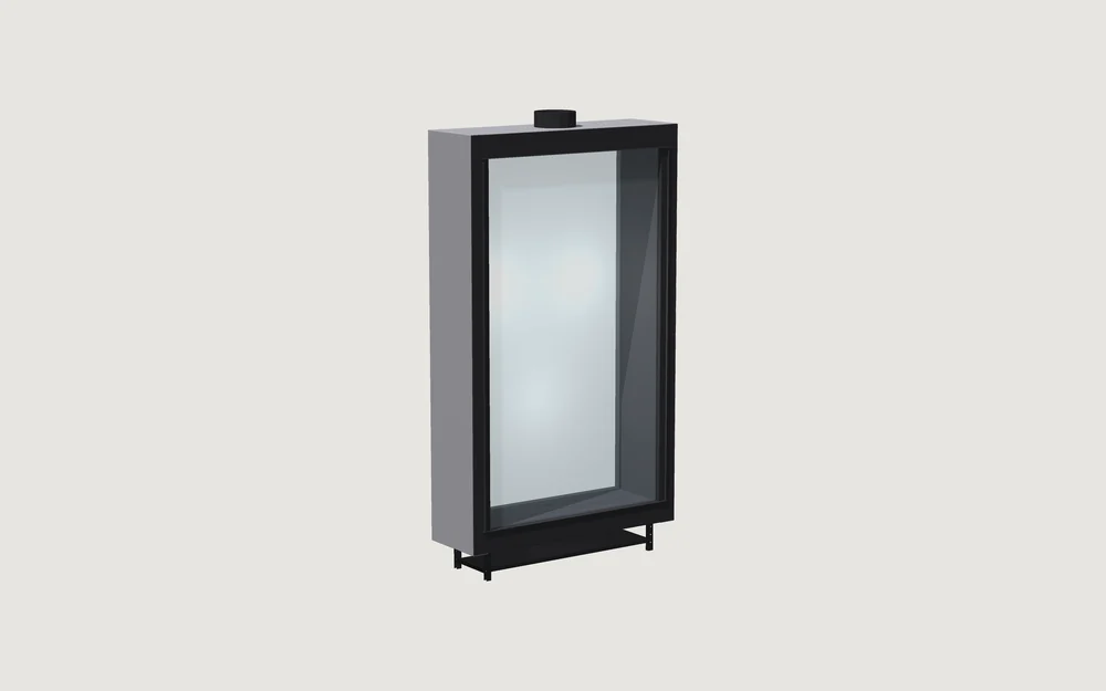 Chimenea de gas Fuegolo FGH3 V 1000, Vision, 1000 mm, perspectiva de estudio