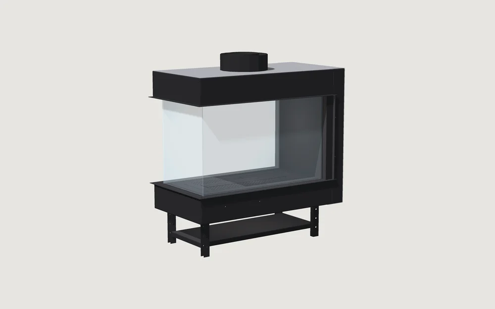 Chimenea de gas Fuegolo FGP U 600, U-line, 600 mm, perspectiva de estudio